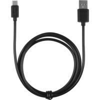 Кабель Qumo light series, USB-Type C, 1м, 5В, 1A, опл. PVC, кон. PVC, круглый, черный