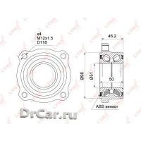 LYNXAUTO Подшипник ступицы задний с ABS