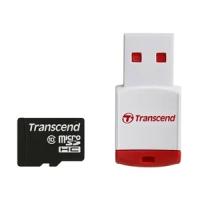 Transcend Карта памяти microSDHC Transcend 16Gb class 10 + USB адаптер TS16GUSDHC10-P3