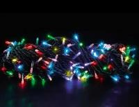 Светодиодная гирлянда 20 м, 200 разноцветных RGB LED с быстрой сменой цветов, зеленый ПВХ, соединяемая, IP44, Торг-Хаус L-200L/F-RGB