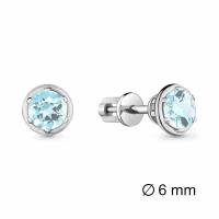 Серебряные серьги Aquamarine А4407402 с топазом, Серебро 925°