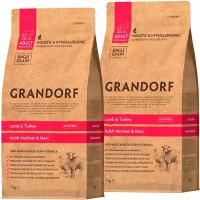 GRANDORF SINGLE GRAIN DOG ADULT MEDIUM & MAXI TURKEY низкозерновой для взрослых собак средних и крупных пород с индейкой (1 + 1 кг)