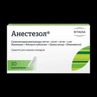 Анестезол суппозитории ректальные 100 мг+40 мг+20 мг+4 мг 10 шт