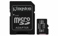 SONY Карта памяти 64Gb microSDXC Kingston Canvas Select Plus, 64 Гб, UHS-I Class 10 U1 A1, с адаптером