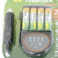 Зарядное устройство GP PB50GS270CA-2CR4 + 4 аккумулятора AA 2700mAh и адаптер в авто Premium P.B.H500