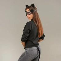 Карнавальный костюм взрослый Женщина - кошка, ободок, хвостик, маска 2528164