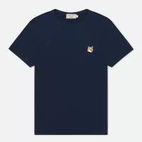 Женская футболка Maison Kitsune Fox Head Patch синий, Размер M