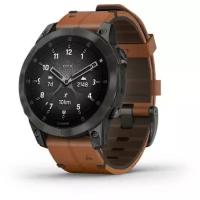 Garmin EPIX (Gen 2) Sapphire титановый черный с коричневым кожаным ремешком 010-02582-30