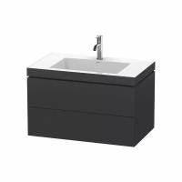 Тумба с умывальником Duravit L-Cube 800х500х480 2 ящ, 1 отв. под смес, графит супермат. LC6927O8080