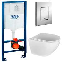 Инсталляция Grohe Rapid SL 38772001 + унитаз Esbano Gardena white безободковый с сиденьем