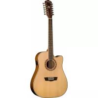 Washburn HD10SCE12 12-струнная электроакустическая гитара Dreadnought, цвет-натуральный