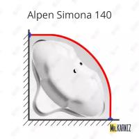 Карниз для ванны Alpen Simona 140х140 (Альпен Симона)