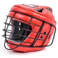 Шлем для АРБ с металлической маской Рэй Спорт Титан-2 красный (M)