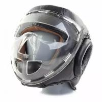 Шлем боксерский с защитной маской (нат. кожа) Jabb JE-2104 черный XL