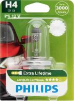 Лампа автомобильная Extra Lifetime Philips H4 12V