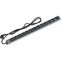 Блок розеток Cabeus PDU-12P-2EU 12шт, 1U, 19", 2м