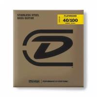 Dunlop Stainless Steel Flatwound DBFS40100S струны для бас-гитары, Short Scale, 40-100