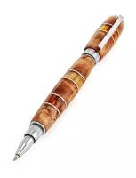 Ручки из янтаря Амберхолл Шариковая ручка из натурального дерева и янтаря с магнитной фурнитурой «Индонезия»