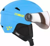 Шлем для горных лыж и сноуборда Bliz Jet, с визором, детский, 55806-30, синий, размер 48-52