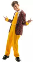Карнавальный костюм для детей Птица Феникс стиляга с желтыми штанами бордовый детский, 122-128 см