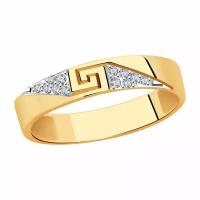 Золотое кольцо Золотые узоры 04-51-0676-00 с цирконием, Золото 585°, размер 17