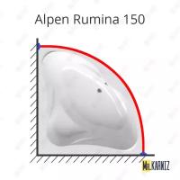 Карниз для ванны Alpen Rumina 150х150 (Альпен Румина)