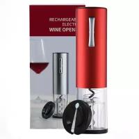 Электрический штопор electric wine opener на батарейках красный