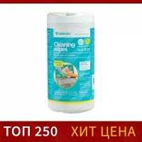 Салфетки чистящие для всех типов экранов, Defender Cleaning wipes, Optima, 100 штук в тубе