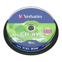 Verbatim Диски CD-RW Verbatim поштучно из банки cake 12x 43480