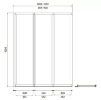 Душевая шторка для ванны Veconi PL-73R 90x150