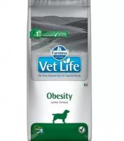 Диетический корм для собак Farmina Vet Life dog OBESITY, снижение избыточного веса 12 кг