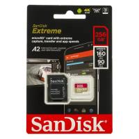 Карта памяти microSDXC UHS-I U3 Sandisk Extreme 256 ГБ, 160 МБ/с, Class 10, SDSQXA1-256G-GN6MA, 1 шт., переходник SD