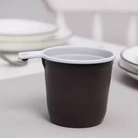 Чашка одноразовая кофейная, 200 мл, цвет бело-коричневый, 50 шт/уп., 50 шт