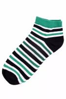 Носки / Street Socks / Полосатики / бело-зелёно-чёрный / (25-27 см)