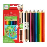 FABER-CASTELL Карандаши 12 цветов Faber-Castell «Дети мира», трёхгранный корпус, с тремя двусторонними карандашами 6 цветов телесных оттенков