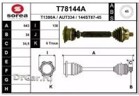 EAI GROUP T78144A_привод правый 643mm ABS\ Audi A6 98