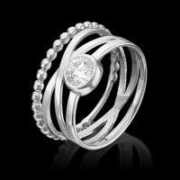 Кольцо PLATINA jewelry из серебра 925 пробы с фианитом (недрагоценные вставки)