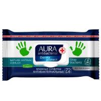 Салфетки влажные Aura Derma Protect, big-pack с крышкой, 15*20см, 72шт., антибакт. с ромашкой ( Артикул 299606 )