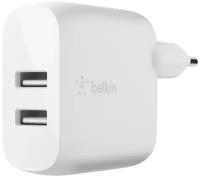 Сетевое зарядное устройство Belkin DUAL USB-A (белый)