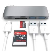 Док-станция Satechi Type-C USB 3.0 Passthrough Hub для Macbook 12 (2xUSB 3.0, USB Type-C, SD)