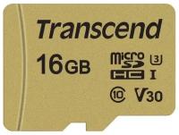 Карта памяти micro SDHC 16Gb Transcend 500S UHS-I U3 V30 (95/60 Mb/s)