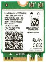 Сетевая карта Intel AX200.NGWG Wi-Fi 6 AX200, 2230, 2x2 AX+BT, vPro