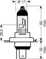 OSRAM 9003CB 9003CB_лампа H4 галогеновая голубая с ограниченным УФ-излучением\