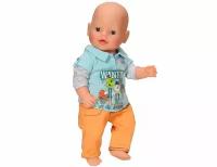 Одежда стильная для куклы-мальчика BABY born, ZAPF CREATION 822197-желто-голуб