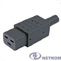 Hyperline CON-IEC320C19 Разъем IEC 60320 C19 220В 16A на кабель, контакты на винтах (плоские контакты внутри разъема), прямой