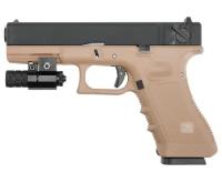 Страйкбольный пистолет KJW Glock G18 (6 мм, GBB, CO2, Tan)