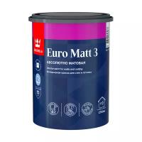 TIKKURILA EURO MATT 3 краска интерьерная для стен и потолков, абсолютно матовая, база A (0,9л)