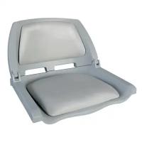 Сиденье пластмассовое складное с подложкой Molded Fold-Down Boat Seat, серое