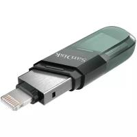 Флеш Диск Sandisk 128Gb iXpand Flip SDIX90N-128G-GN6NE USB3.1 голубой/серебристый