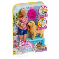 Mattel Набор "Кукла и собака с новорожденными щенками"